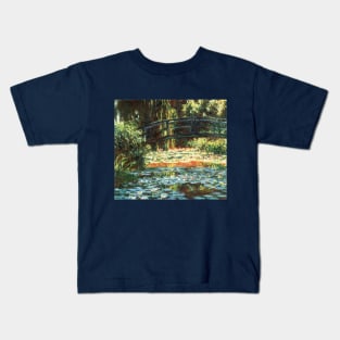 The Bridge Over The Water Lily Pond by Claude Monet Kids T-Shirt